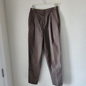 CALVIN KLEIN Vintage women brown taupe trousers Sz 6 High Waist Ankle Length